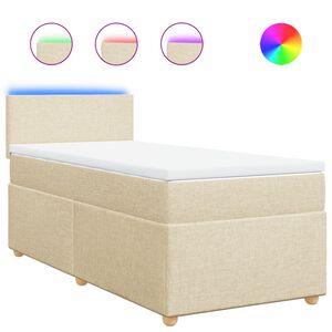 vidaXL &Kappa;&rho;&epsilon;&beta;ά&tau;&iota; Boxspring &mu;&epsilon; &Sigma;&tau;&rho;ώ&mu;&alpha; &Kappa;&rho;&epsilon;&mu; 100 x 200 &epsilon;&kappa;. &Upsilon;&phi;&alpha;&sigma;&mu;ά&tau;&iota;&nu;&omicron;