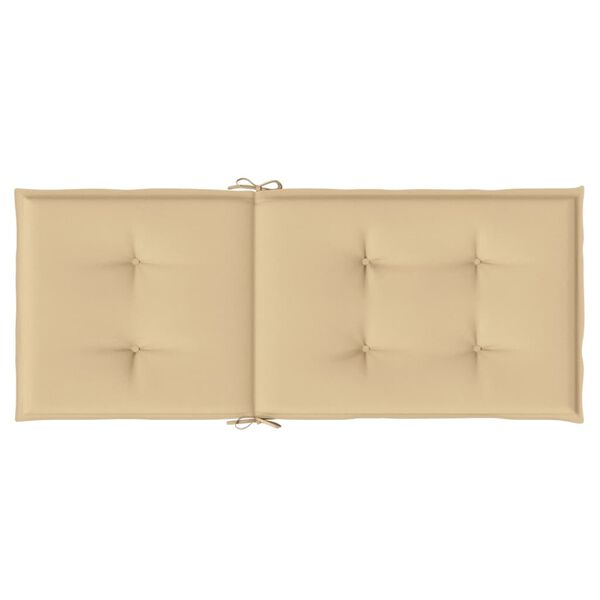 vidaXL Μαξιλάρια Καρέκλας με Πλάτη 4 τεμ. Μπεζ 120x50x7 εκ. Ύφασμα