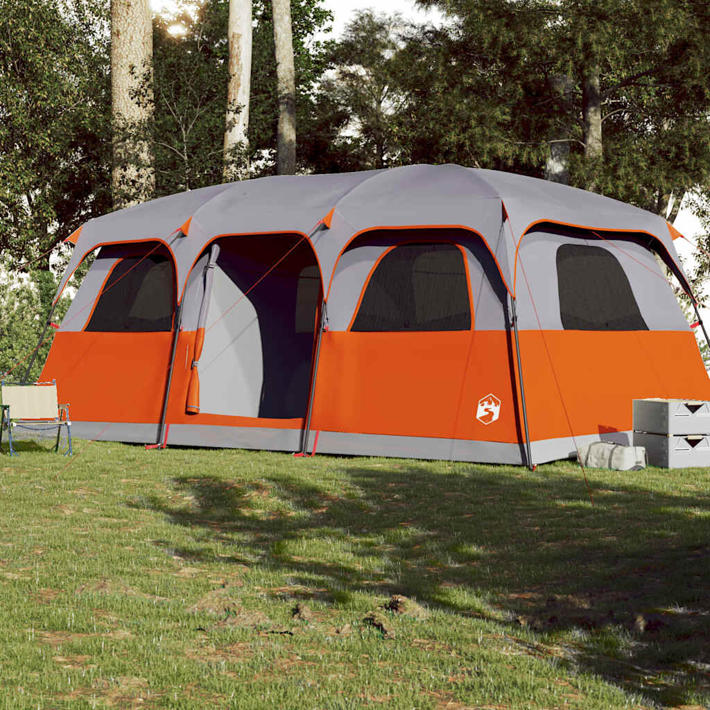 vidaXL Σκηνή Οικογενειακή 9 Ατόμων Αδιάβροχη Γκρι