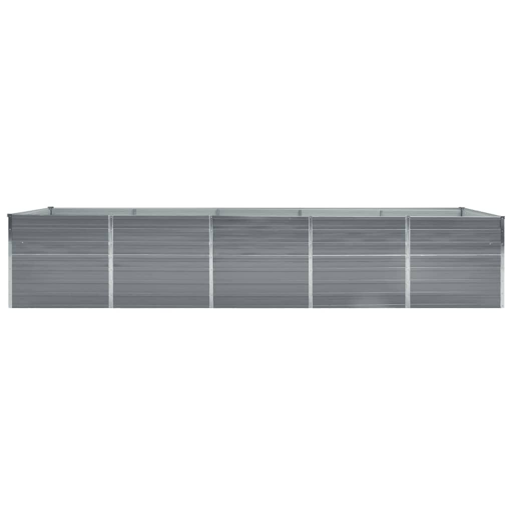vidaXL Ζαρντινιέρα Υπερυψωμένη Γκρι 400x80x45 εκ. Γαλβαν. Χάλυβας