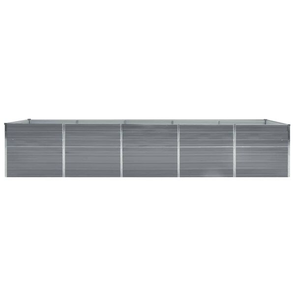 vidaXL Ζαρντινιέρα Υπερυψωμένη Γκρι 400x80x45 εκ. Γαλβαν. Χάλυβας