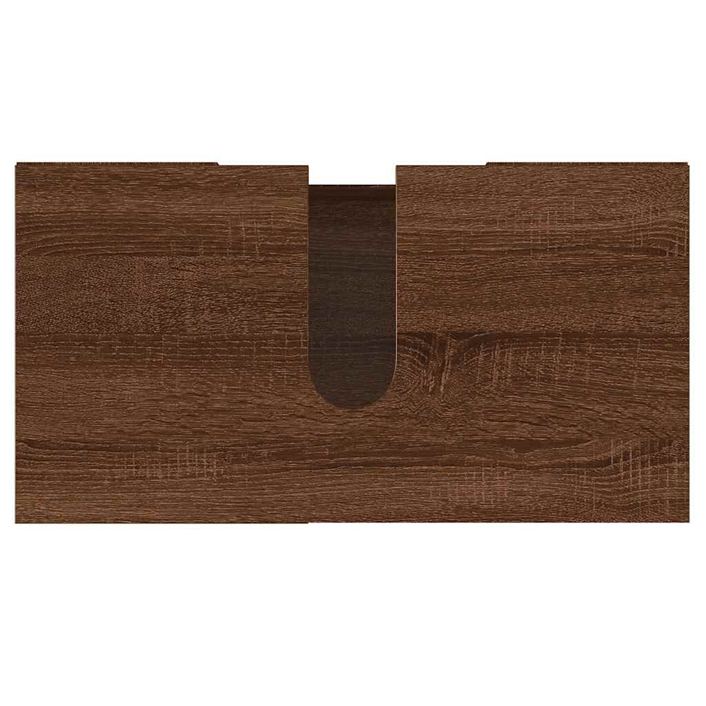 vidaXL Ντουλάπι Μπάνιου Καφέ Δρυς 60x32x53,5 εκ. Επεξεργασμένο Ξύλο