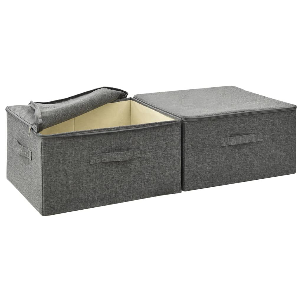 vidaXL Κουτιά Αποθήκευσης 2 τεμ. Ανθρακί 43 x 34 x 23 εκ. Υφασμάτινα