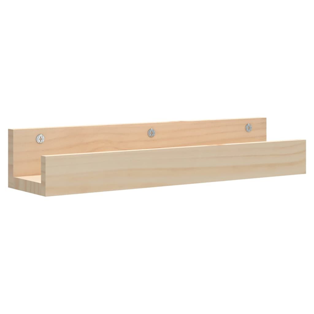 vidaXL Ράφια Τοίχου 2 τεμ. 50 x 12 x 9 εκ. από Μασίφ Ξύλο Πεύκου