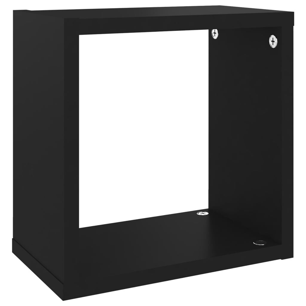 vidaXL Ράφια Κύβοι Τοίχου 6 τεμ. Μαύρα 26 x 15 x 26 εκ.