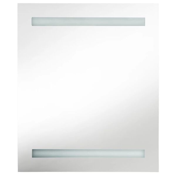 vidaXL Ντουλάπι Μπάνιου με Καθρέφτη & LED Γυαλ. Γκρι 50 x 14 x 60 εκ.