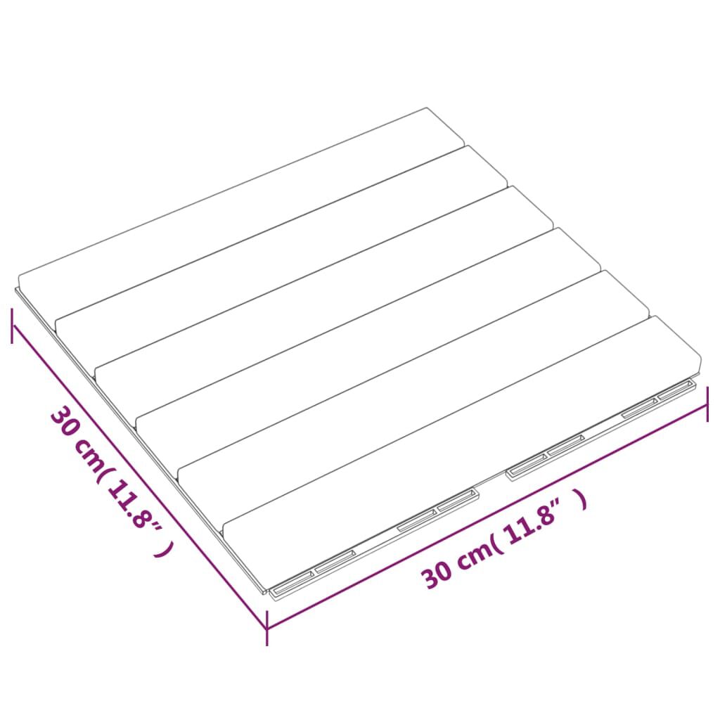 vidaXL Πλακάκια Deck Κάθετο Σχέδιο 10 τεμ. 30x30 εκ. Μασίφ Ξύλο Teak