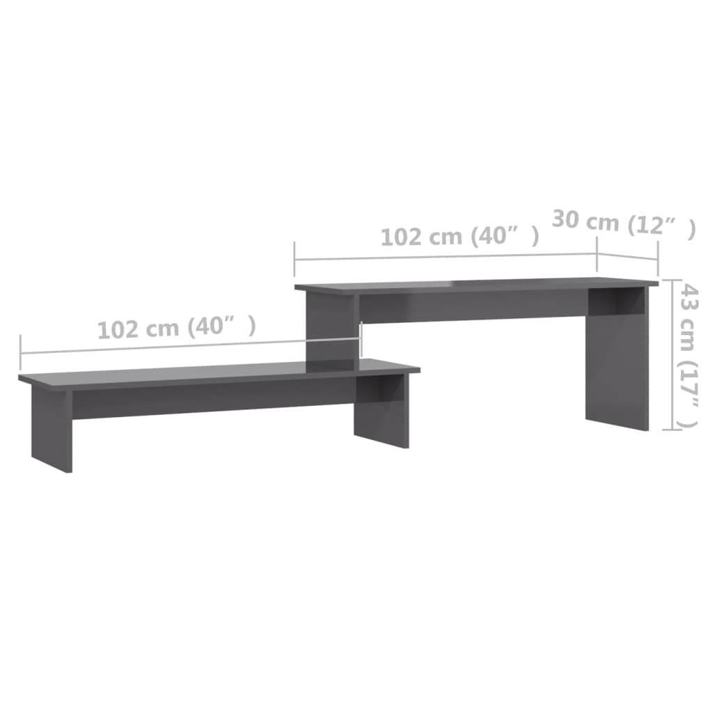 vidaXL Έπιπλο Τηλεόρασης Γυαλιστερό Γκρι 180 x 30 x 43 εκ. Επεξ. Ξύλο