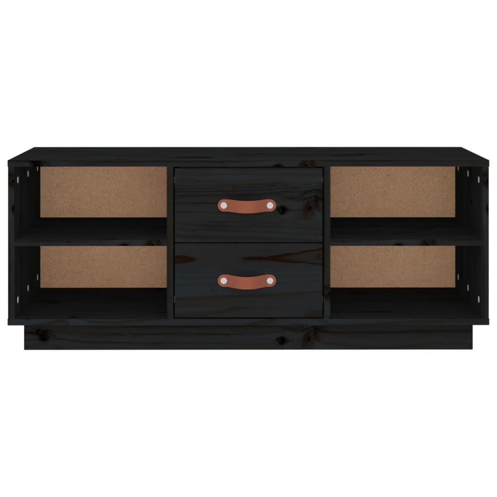 vidaXL Έπιπλο Τηλεόρασης Μαύρο 100 x 34 x 40 εκ. από Μασίφ Ξύλο Πεύκου