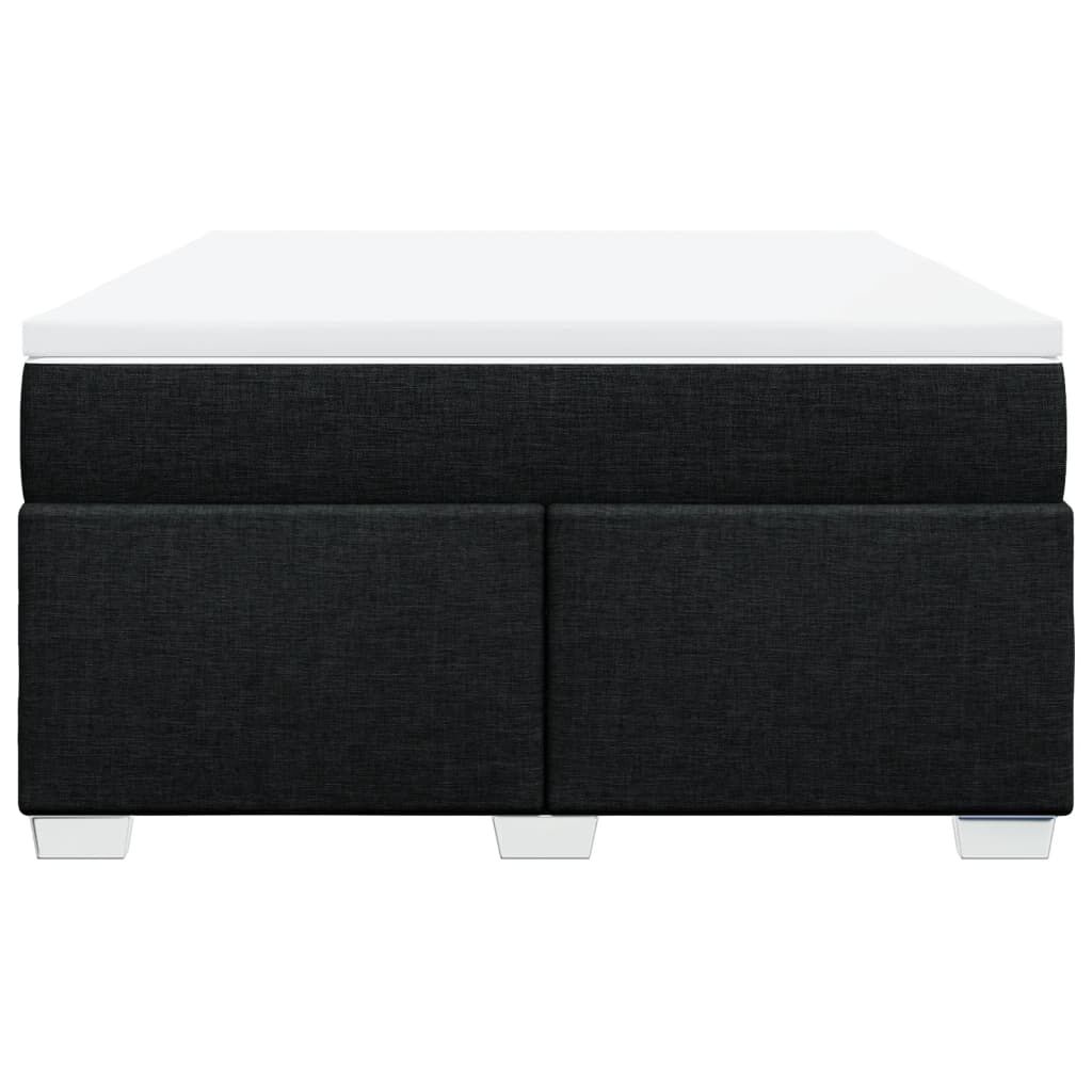 vidaXL Κρεβάτι Boxspring με Στρώμα Μαύρο 140x190 εκ. Υφασμάτινο