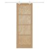 vidaXL Συρόμενη Πόρτα Φυσικό και λευκό 83 x 232 εκ.