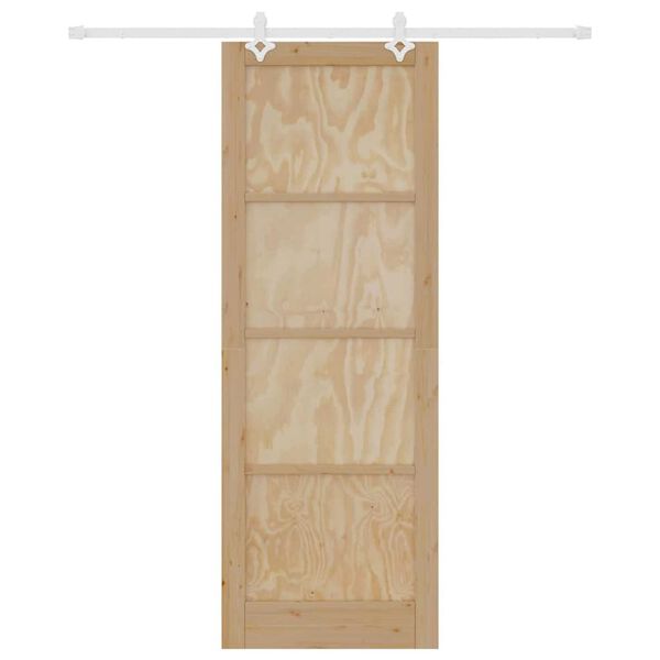 vidaXL Συρόμενη Πόρτα Φυσικό και λευκό 83 x 232 εκ.