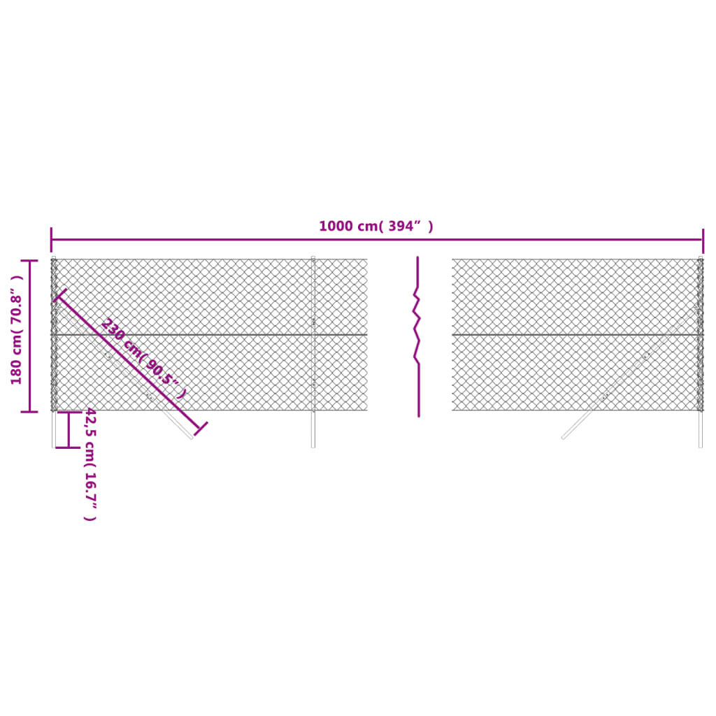 vidaXL Συρματόπλεγμα Περίφραξης Πράσινο 1,8 x 10 μ.