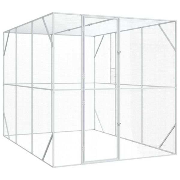 vidaXL Κλουβί Πουλιών Ανθρακί 210 x 304 x 213 εκ Γαλβανισμένος χάλυβας