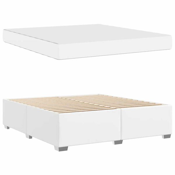 vidaXL Σκελετός Κρεβατιού Λευκό 180 x 200 cm Τεχνητό δέρμα