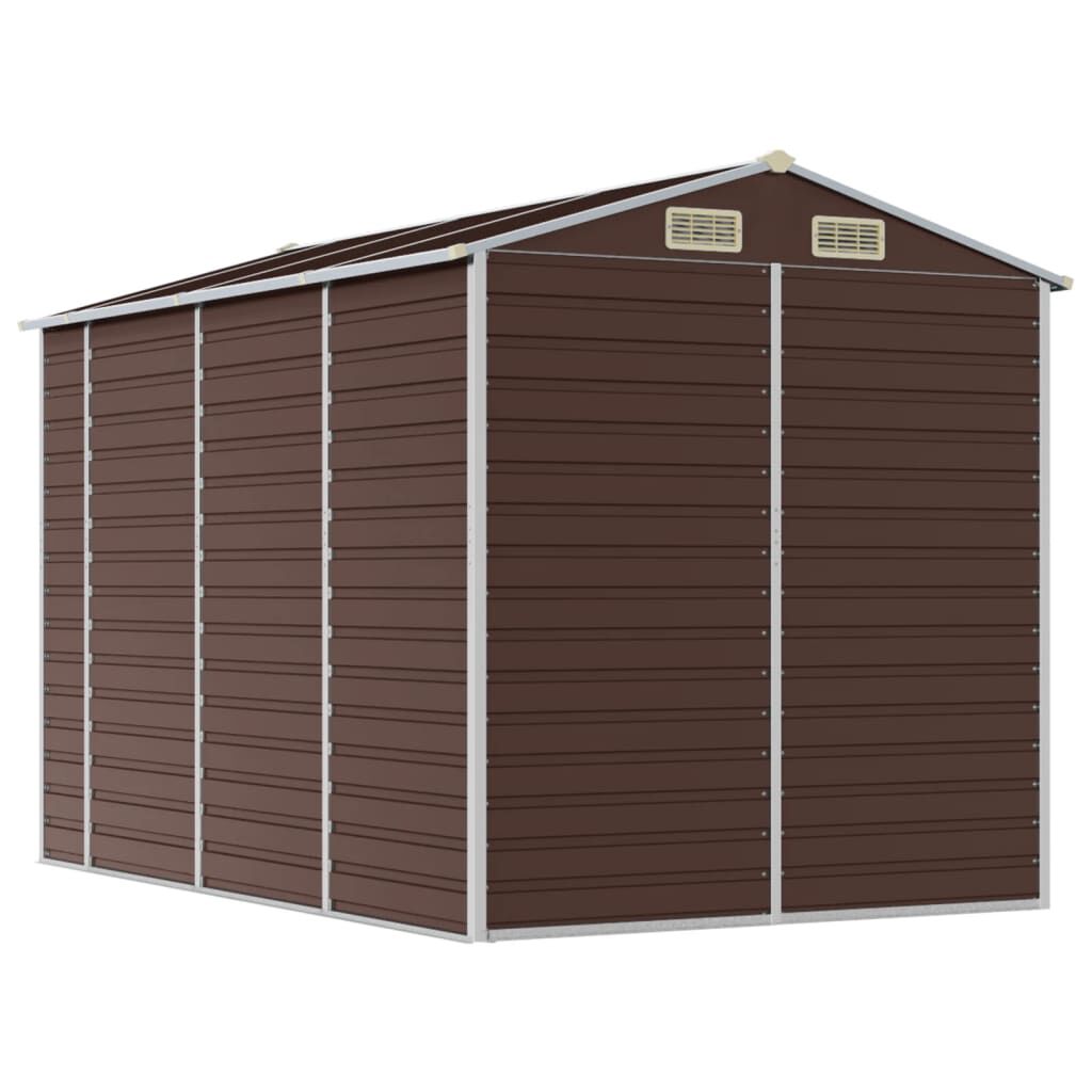 vidaXL Αποθήκη Κήπου Καφέ 191x300x198 εκ. Γαλβανισμένο Ατσάλι