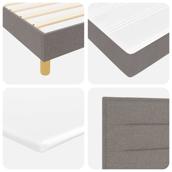 vidaXL Κρεβάτι Box Spring με Στρώμα & LED Ταπ 80x200 εκ. Ύφασμα