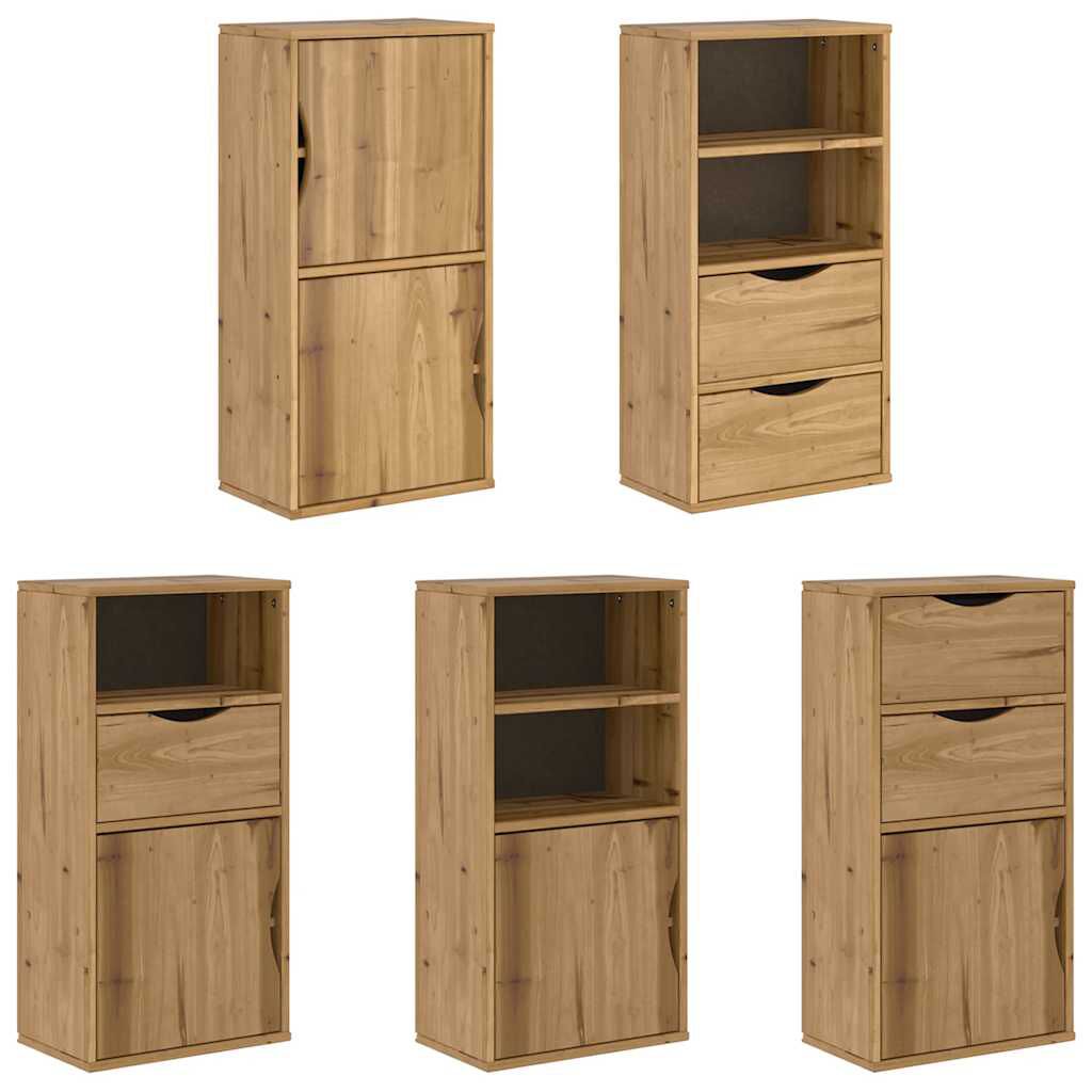 vidaXL Πλαϊνά ντουλάπια 5 τεμ. ODDA 40x24x79 εκ. από Μασίφ Ξύλο Πεύκου