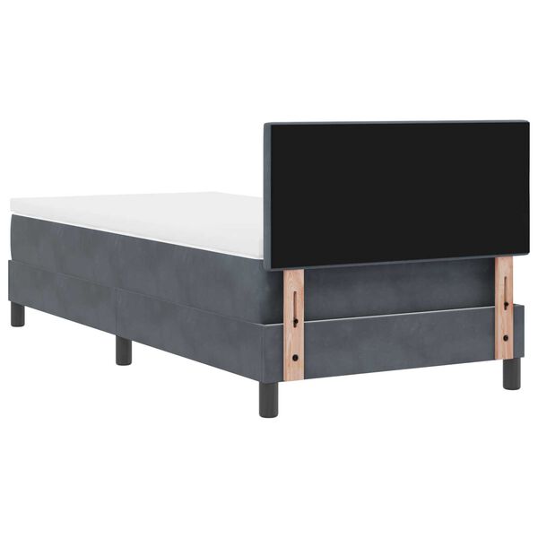 κρεβάτι Box Spring με στρώμα vidaXL σκούρο γκρι 80x200 εκ. βελούδο