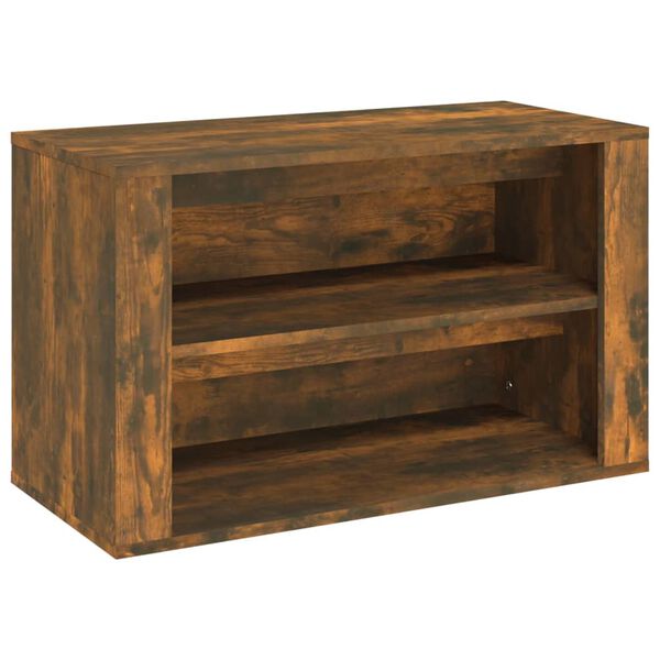 vidaXL Παπουτσοθήκη Καπνιστή Δρυς 75x35x45 εκ. Επεξεργασμένο Ξύλο