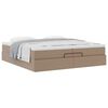 vidaXL Οθωμανικό κρεβάτι με στρώματα Cappucino 200x200cm Faux Leather