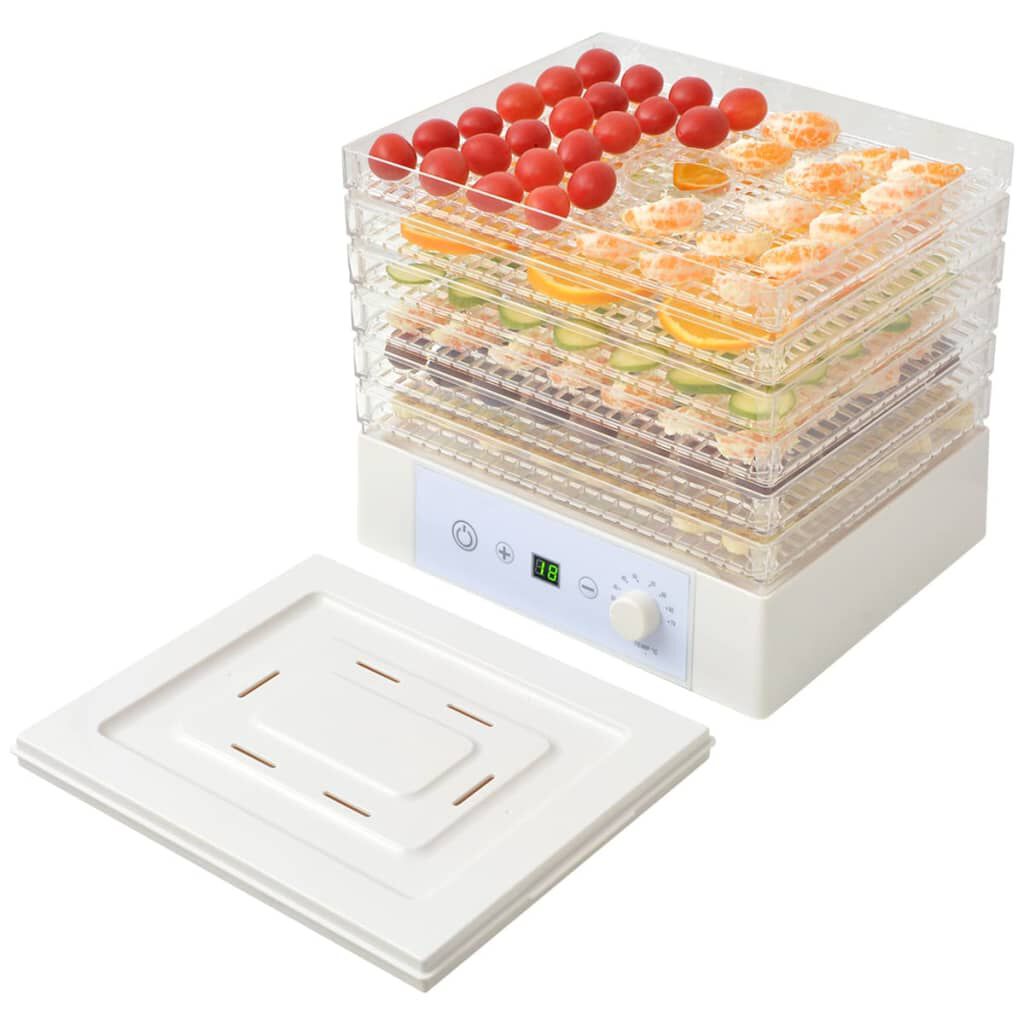 vidaXL Αποξηραντής Τροφίμων με 6 Δίσκους Λευκός 250 W
