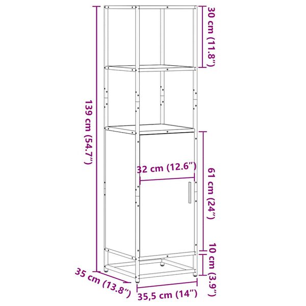 vidaXL Highboard Sonoma Oak Κατασκευασμένο ξύλο και μέταλλο