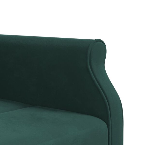 vidaXL Καναπές Κρεβάτι Γωνιακός Σκ. Πράσινο 271x140x70 εκ. Βελούδινος