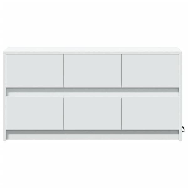vidaXL Έπιπλο Τηλεόρασης με LED Λευκό 100x34x50 εκ. από Επεξ. Ξύλο