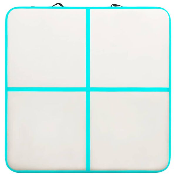 vidaXL Στρώμα Ενόργανης Φουσκωτό Πράσινο 200x200x15 εκ. PVC με Τρόμπα