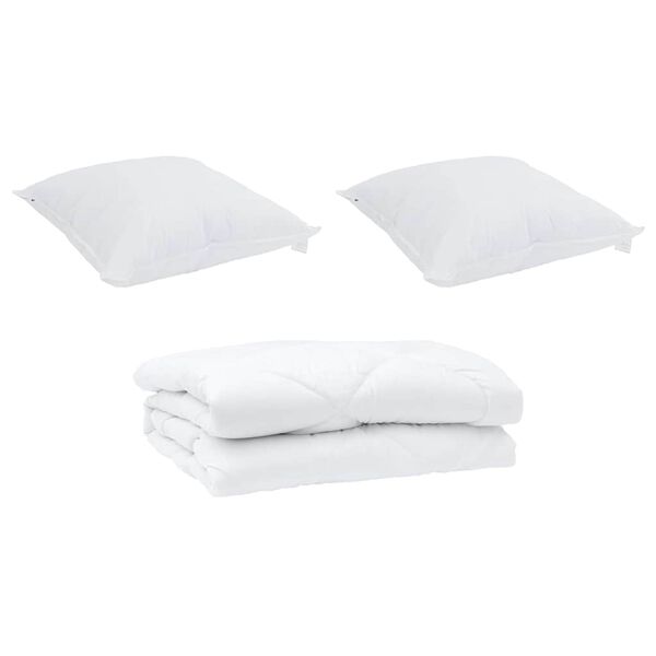 vidaXL Πάπλωμα με μαξιλάρι 3 pcs Λευκό 260 x 220 εκ. Μικροΐνες