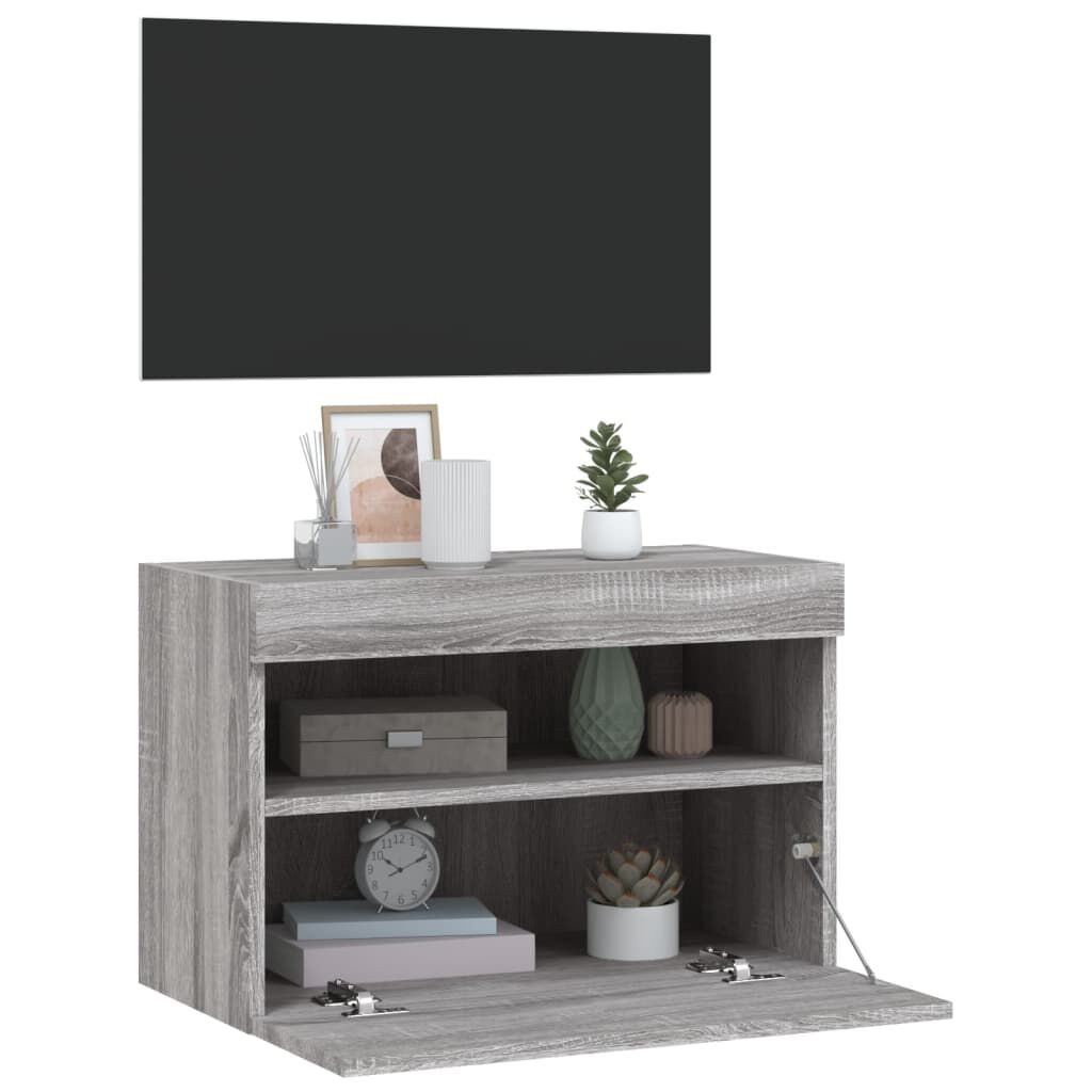 vidaXL Έπιπλο Τοίχου Τηλεόρασης με LED Γκρι Sonoma 60x30x40 εκ.
