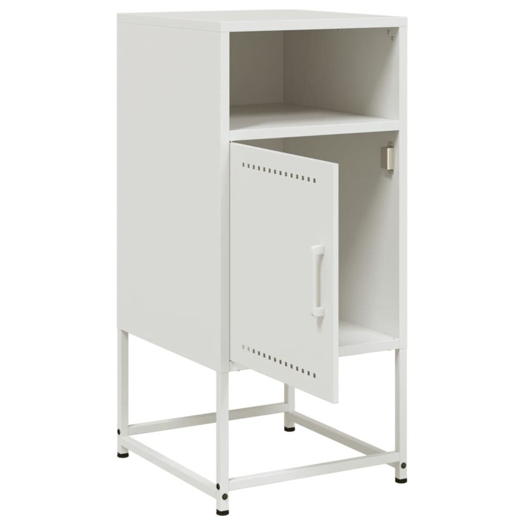 vidaXL Κομοδίνο Λευκό 36 x 39 x 78 εκ. από Χάλυβα
