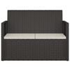 vidaXL Παγκάκι Κήπου Μαύρο 105 εκ. Συνθετικό Ρατάν με Μαξιλάρια