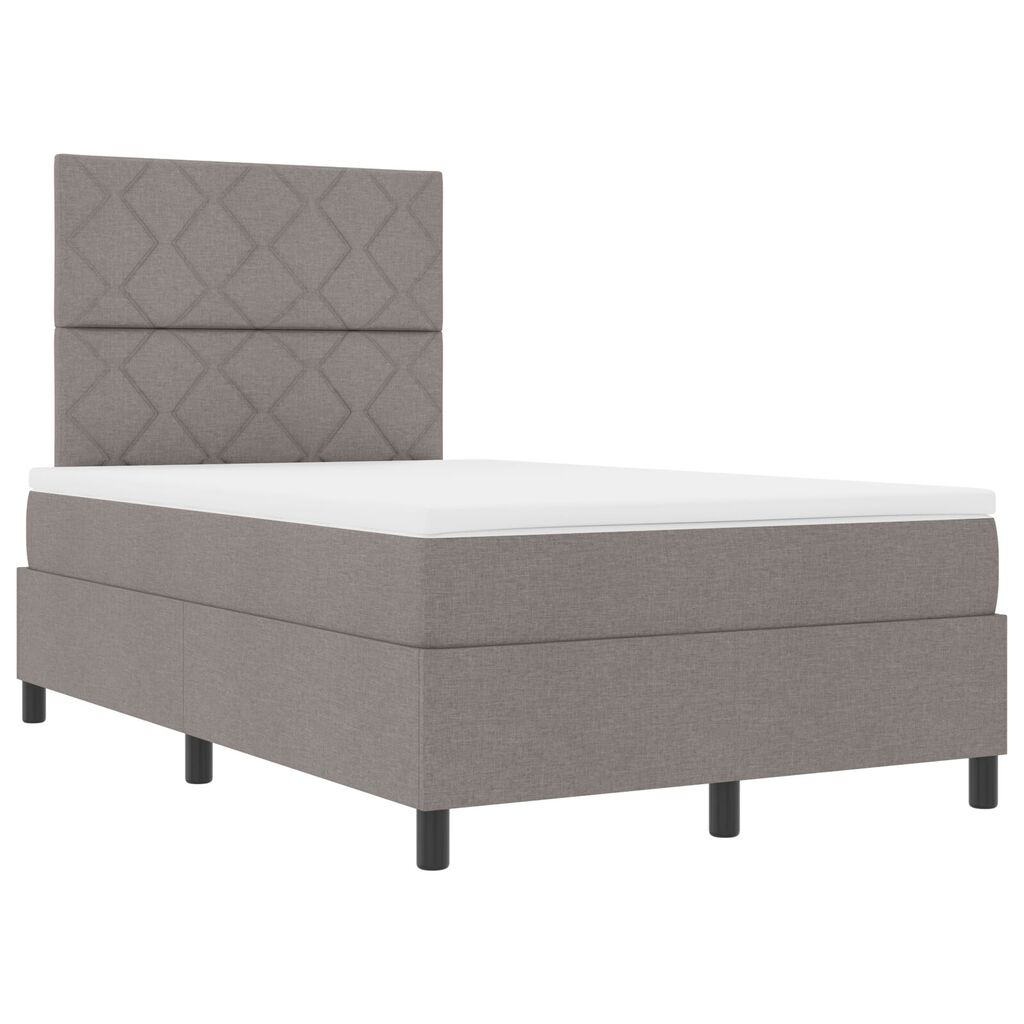 vidaXL Κρεβάτι Box Spring με Στρώμα Beige Μικρού Διπλού Υφάσματος