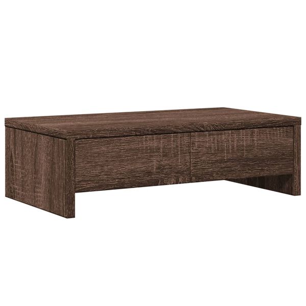 vidaXL Βάση Οθόνης με Συρτάρια Καφέ Δρυς 50x27x15 εκ. Επεξεργ. Ξύλο