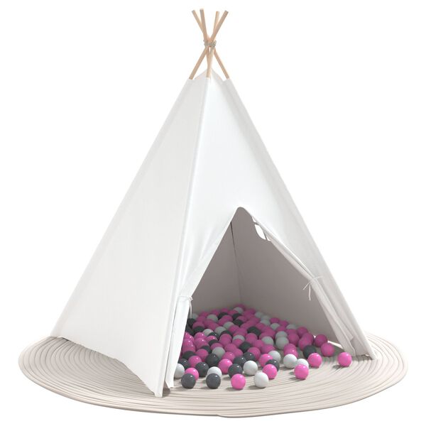 vidaXL Σκηνίτσα Teepee Λευκό 120 x 120 x 150 cm Υφάσμα, Πλαστικό