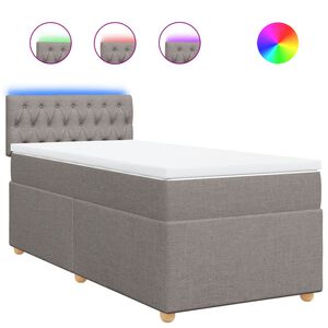 vidaXL &Kappa;&rho;&epsilon;&beta;ά&tau;&iota; Boxspring &mu;&epsilon; &Sigma;&tau;&rho;ώ&mu;&alpha; Taupe 90x200 &epsilon;&kappa;. &Upsilon;&phi;&alpha;&sigma;&mu;ά&tau;&iota;&nu;&omicron;