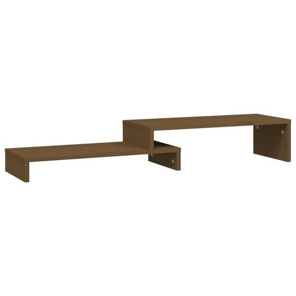 vidaXL Βάση Οθόνης Καφέ Μελί (52-101)x22x14 εκ. από Μασίφ Ξύλο Πεύκου