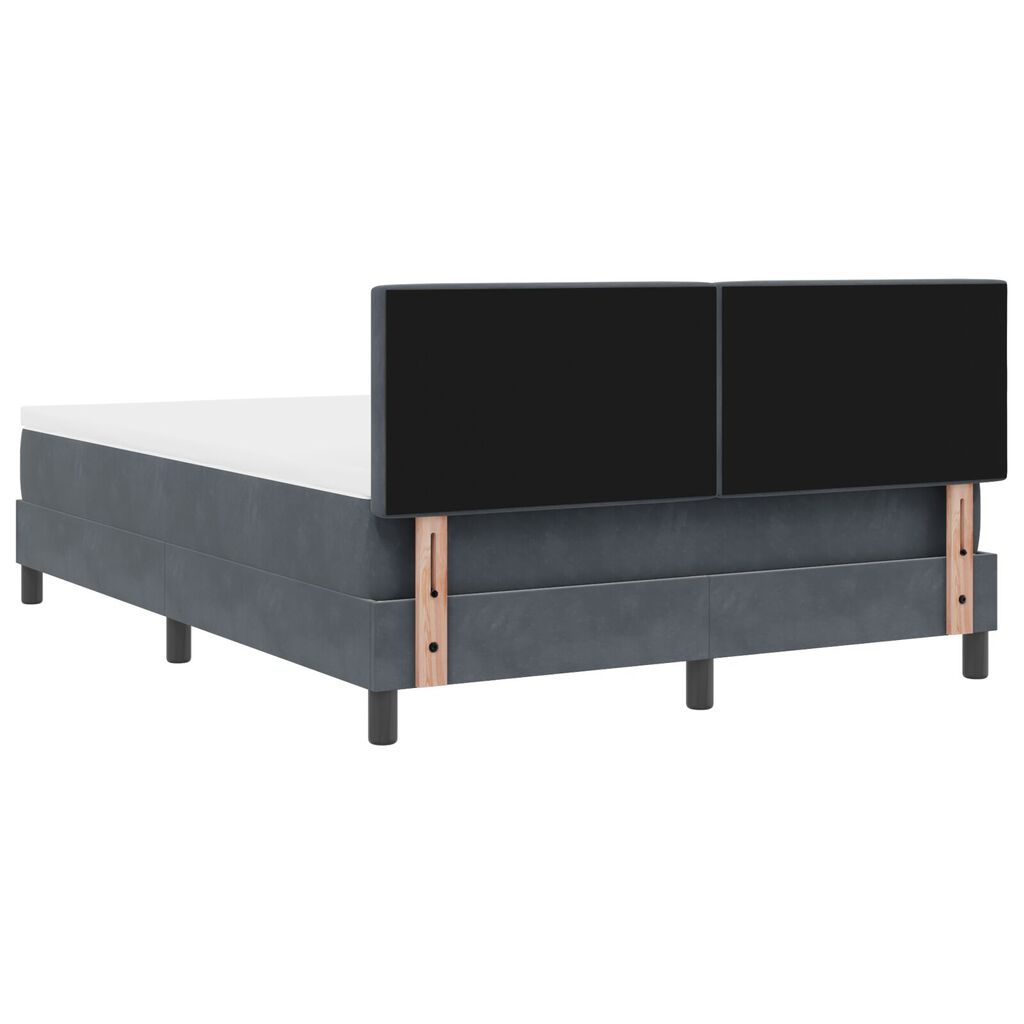Κρεβάτι Box Spring με Στρώμα vidaXL Γκρί 160x200 εκ Βελούδο