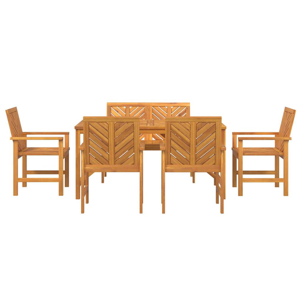 vidaXL Σέτ φαγητού για κήπο 6 pcs Καφέ 150 x 90 x 74 cm