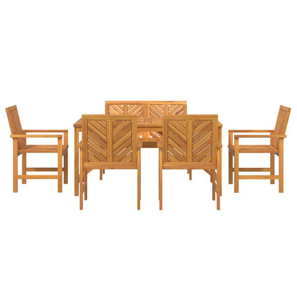 vidaXL Σέτ φαγητού για κήπο 6 pcs Καφέ 150 x 90 x 74 cm