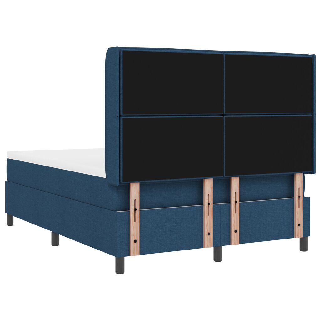 vidaXL Κρεβάτι Box Spring με Στρώμα & LED Μπλε 140x200 εκ Υφάσμα