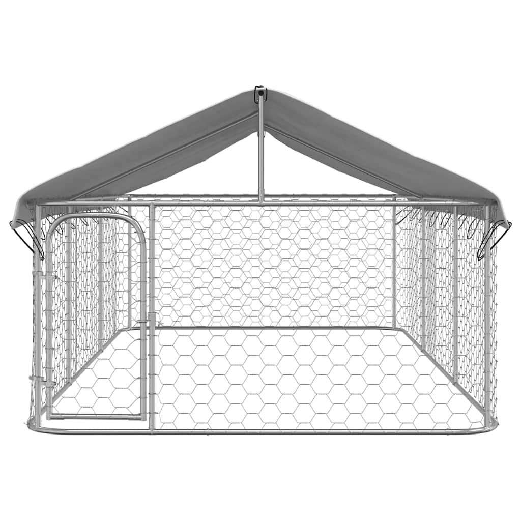 vidaXL Κλουβί Σκύλου Εξωτερικού Χώρου 400 x 200 x 150 εκ. με Στέγαστρο