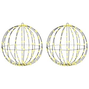 vidaXL Μπάλα με 320 LED 2 pcs Θερμό λευκό 50 cm Μέταλλο