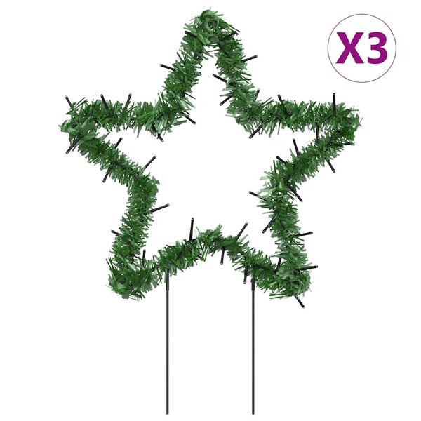 vidaXL Φωτάκια Χριστουγεννιάτικα Αστέρι με Ακίδες 3 τεμ. 50 LED 29 εκ.