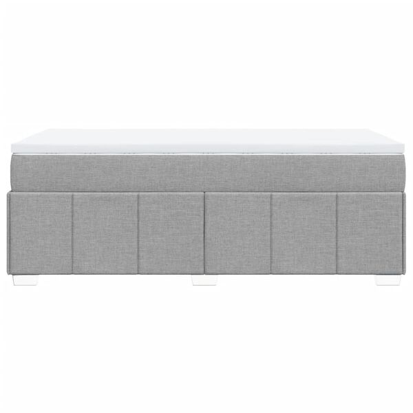 vidaXL Κρεβάτι Boxspring με Στρώμα Ανοιχτό Γκρι 90x200 εκ. Υφασμάτινο