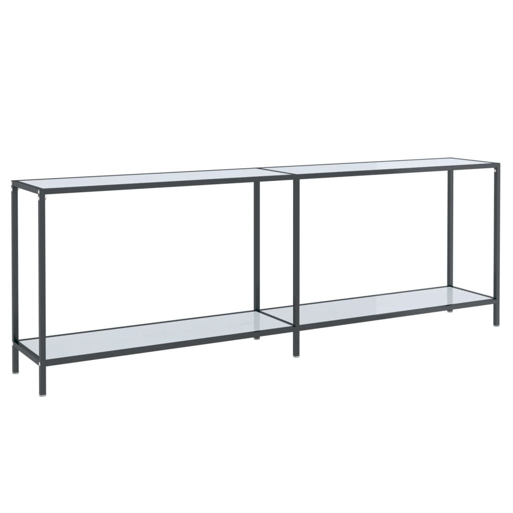 vidaXL Τραπέζι Κονσόλα Λευκό 220 x 35 x 75,5 εκ. από Ψημένο Γυαλί