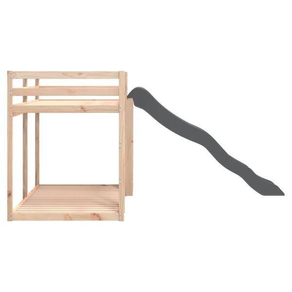 vidaXL Κουκέτα με Τσουλήθρα/Σκάλα 80x200 εκ. από Μασίφ Ξύλο Πεύκου