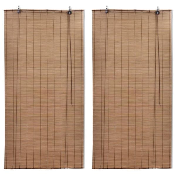 vidaXL Στόρια Σκίασης 2 τεμ. Καφέ 150 x 220 εκ. από Μπαμπού